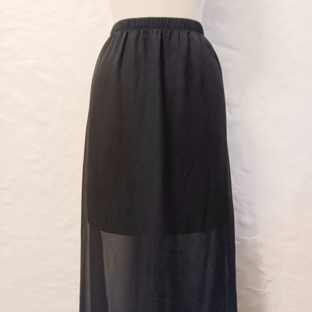 Mossimo sheer black maxi skirt with shorter black lining. Medium. - Picture 2 of 8